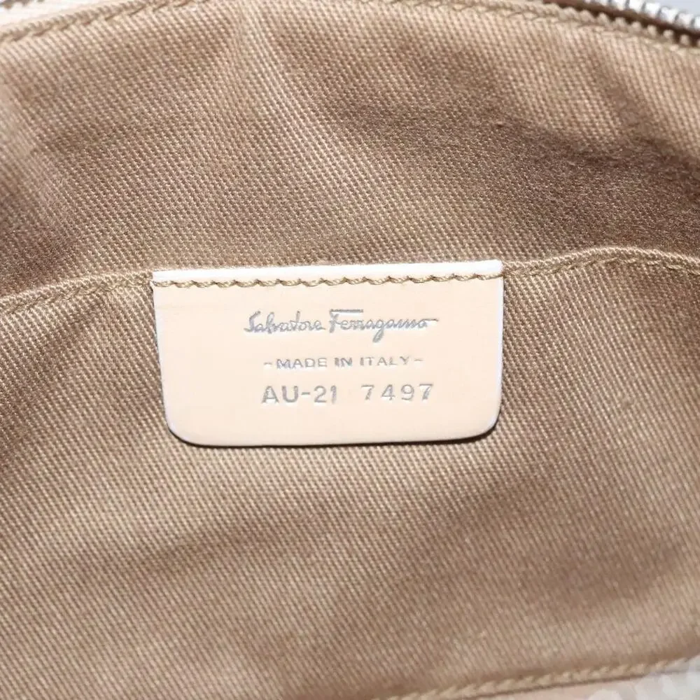 Salvatore Ferragamo Coated Canvas Accessory Pouch Gray